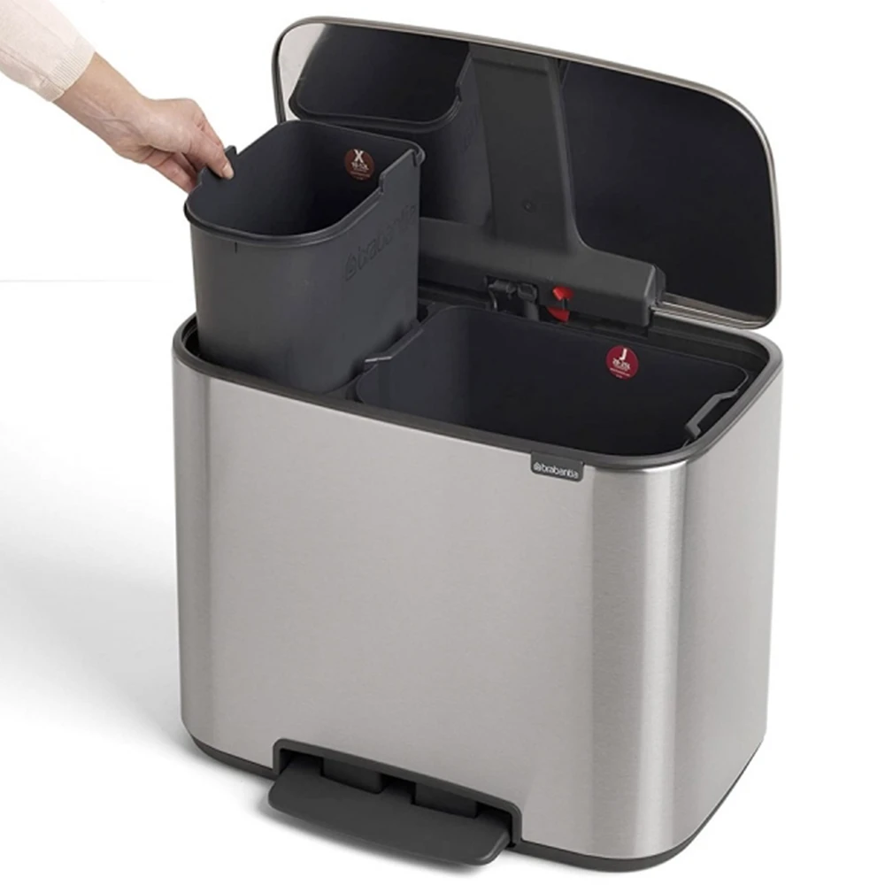 Brabantia Bo 12+23 Lt Pedallı Paslanmaz Çelik Çöp Kovası - A.2BR.121241