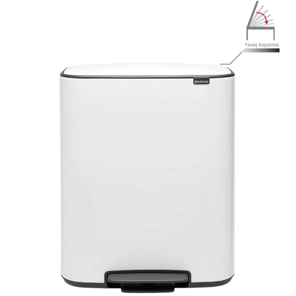 Brabantia Bo 2x30 Lt Pedallı Beyaz Çöp Kovası - A.2BR.211447