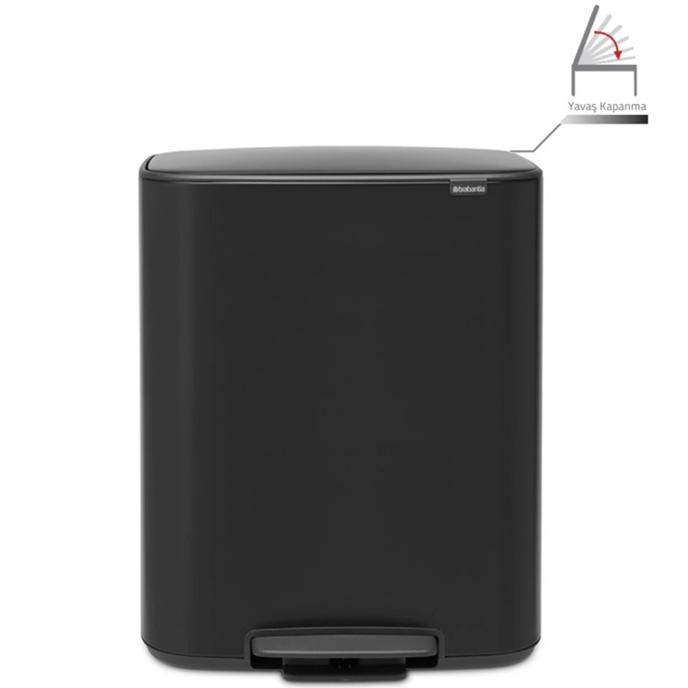 Brabantia Bo 60 Lt Pedallı Mat Siyah Çöp Kovası - A.2BR.211362