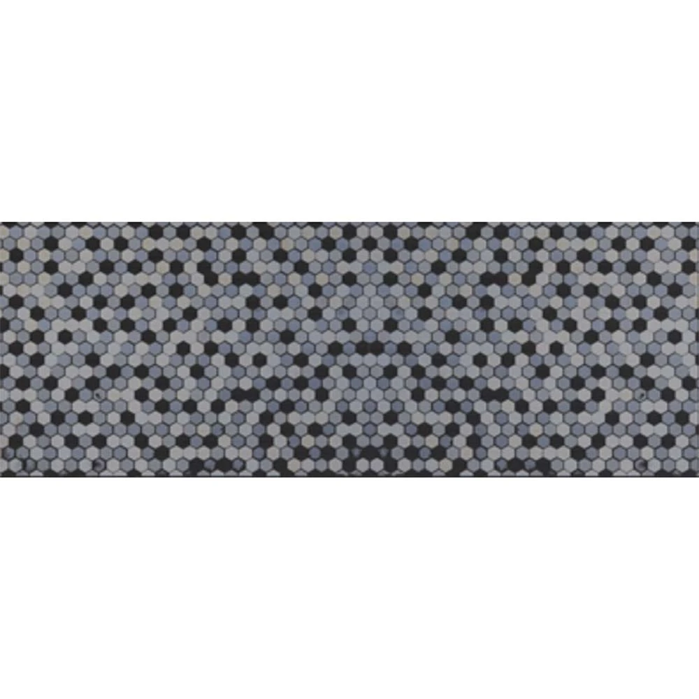 Çanakkale Seramik Cam-6004 R Flatlıne Siyah Geometrik Dekor Rektefiyeli (It) 33x90 R