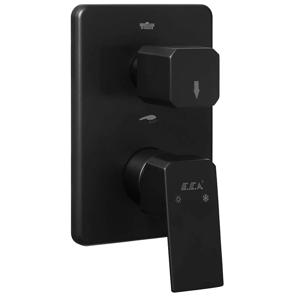 Eca Luna 2 Yollu Mat Siyah Ankastre Banyo-Duş Bataryası - 102167235C1-KDE
