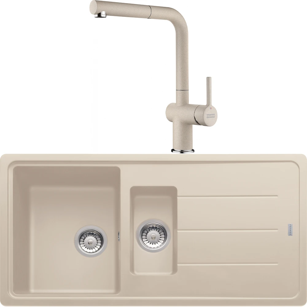 Franke Basis Bfg 651-97 1,5 Gözlü Granit Evye + Active Plus Doccia 2.0 Armatür (Sahara)