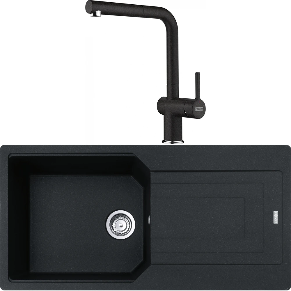 Franke Urban Ubg 611-100 Granit Eviye + Active Plus Doccia 2.0 Armatür (Nero)