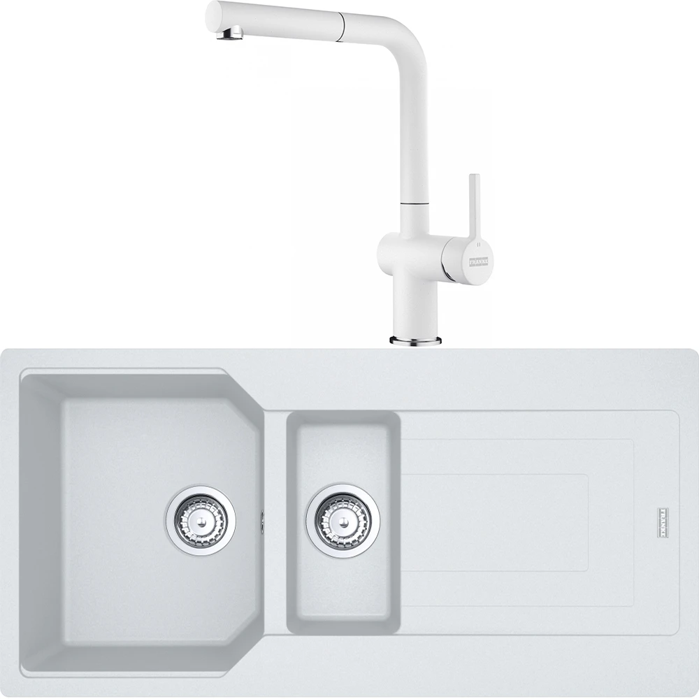 Franke Urban Ubg 651-100 1,5 Gözlü Granit Evye + Active Plus Doccia 2.0 Armatür (Bianco)
