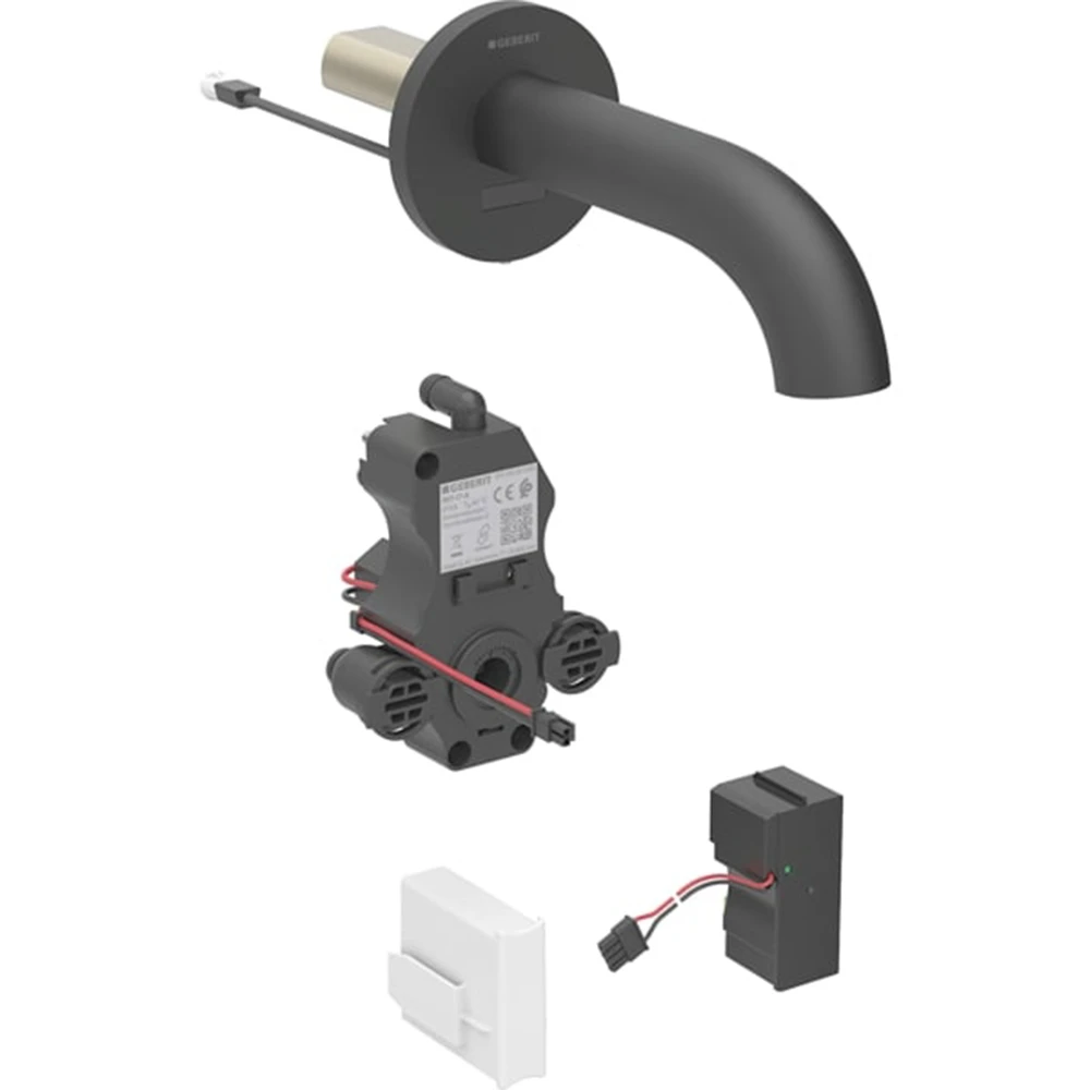 Geberit Piave Mat Siyah Fotoselli Lavabo Bataryası - 116.266.SN.1