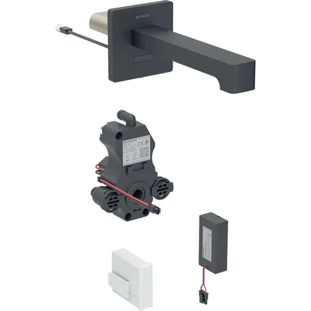 Geberit Piave Mat Siyah Fotoselli Lavabo Bataryası - 116.278.14.1