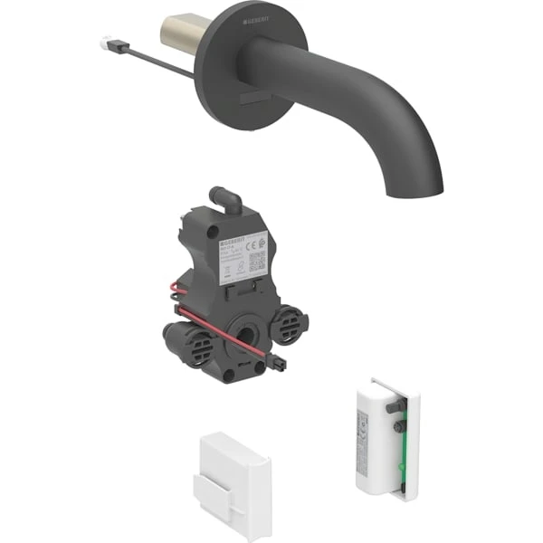 Geberit Piave Mat Siyah Fotoselli Lavabo Bataryası -116.286.14.1