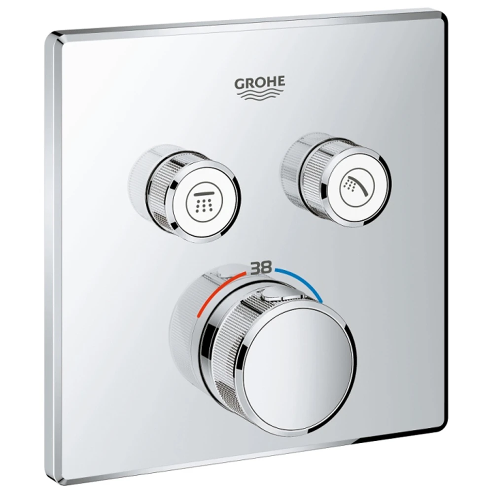 Grohe Grohtherm SmartControl Çift Valfli Akış Kontrollü Ankastre Termostatik Duş Bataryası - 29124000