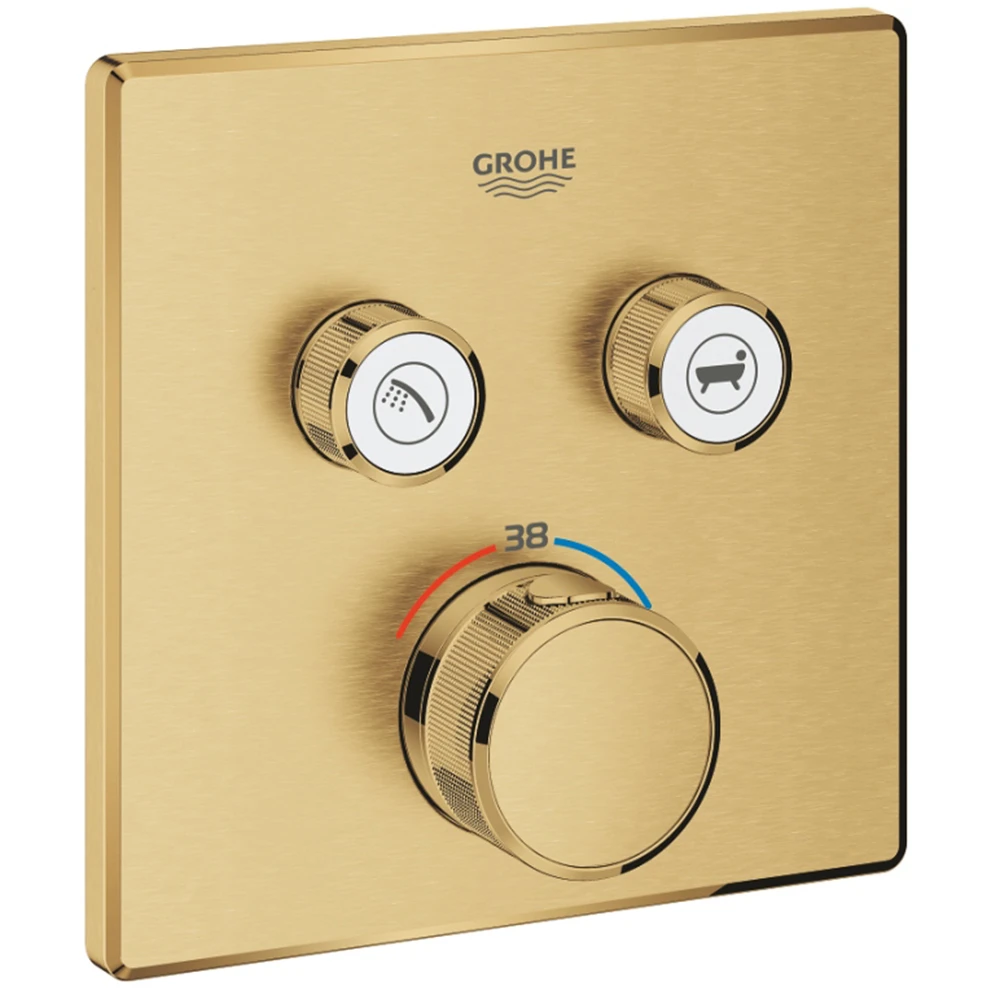 Grohe Grohtherm SmartControl Çift Valfli Akış Kontrollü Bronz Ankastre Termostatik Duş Bataryası - 29124GN0