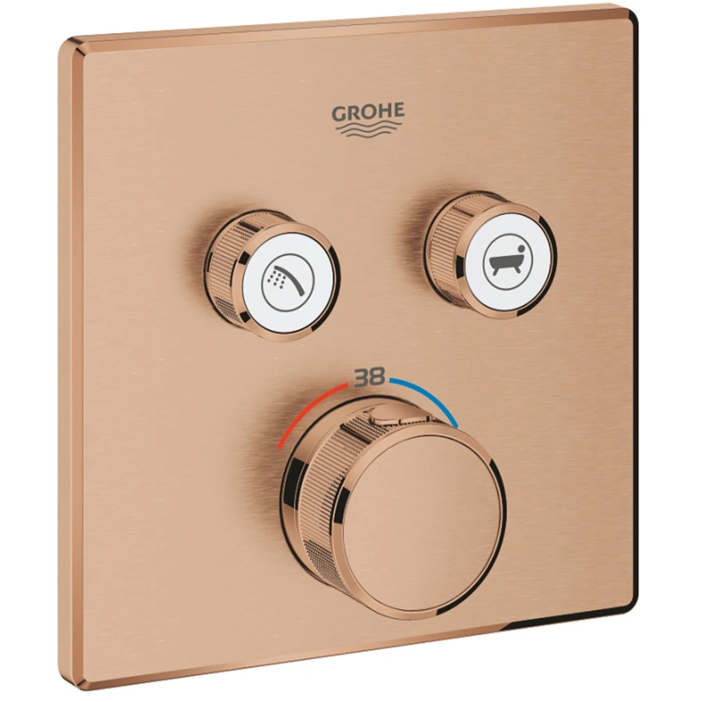 Grohe Grohtherm SmartControl Çift Valfli Akış Kontrollü Rose Gold Ankastre Termostatik Duş Bataryası - 29124DL0