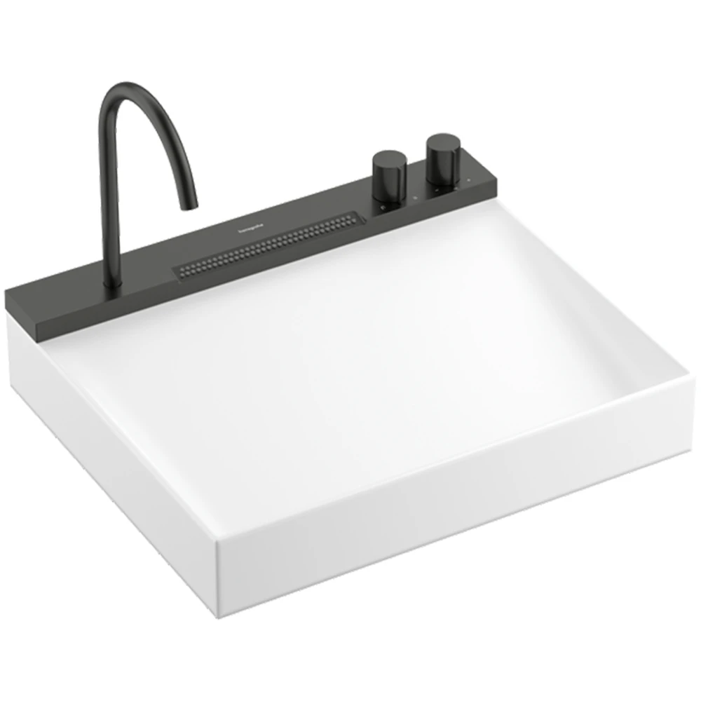 Hansgrohe Avalegra AquaUnit 58x48 Cm Bataryalı Beyaz-Mat Siyah-Krom Lavabo - 22472340