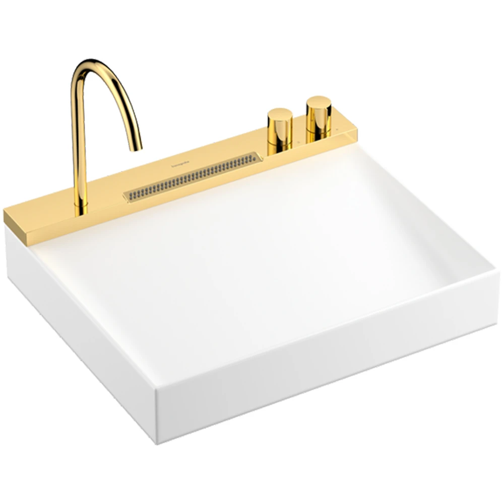 Hansgrohe Avalegra AquaUnit 58x48 Cm Bataryalı Beyaz-Parlak Altın Lavabo - 22472990