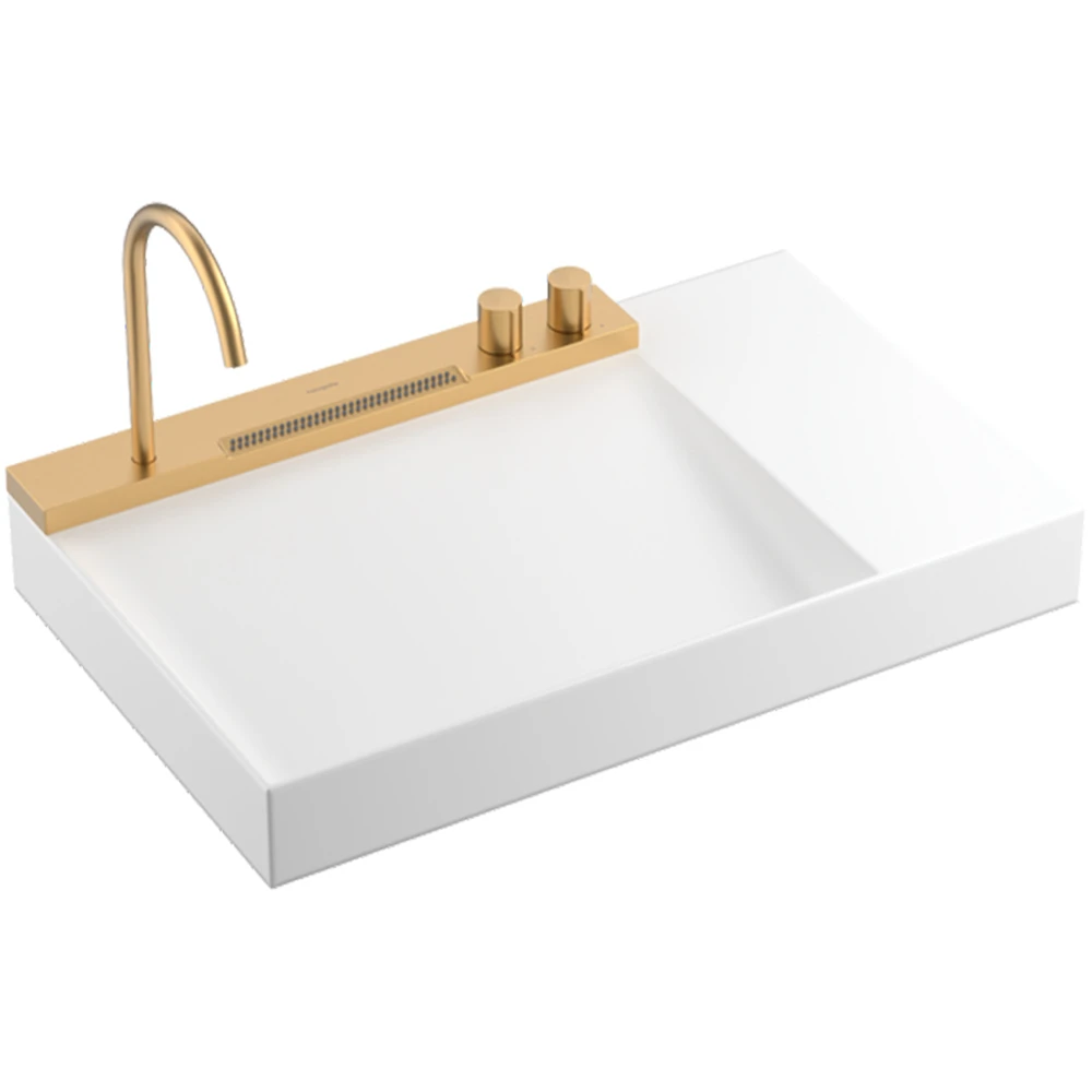 Hansgrohe Avalegra AquaUnit 78x48 Cm Bataryalı Beyaz-Mat Bronz Lavabo - 22473140
