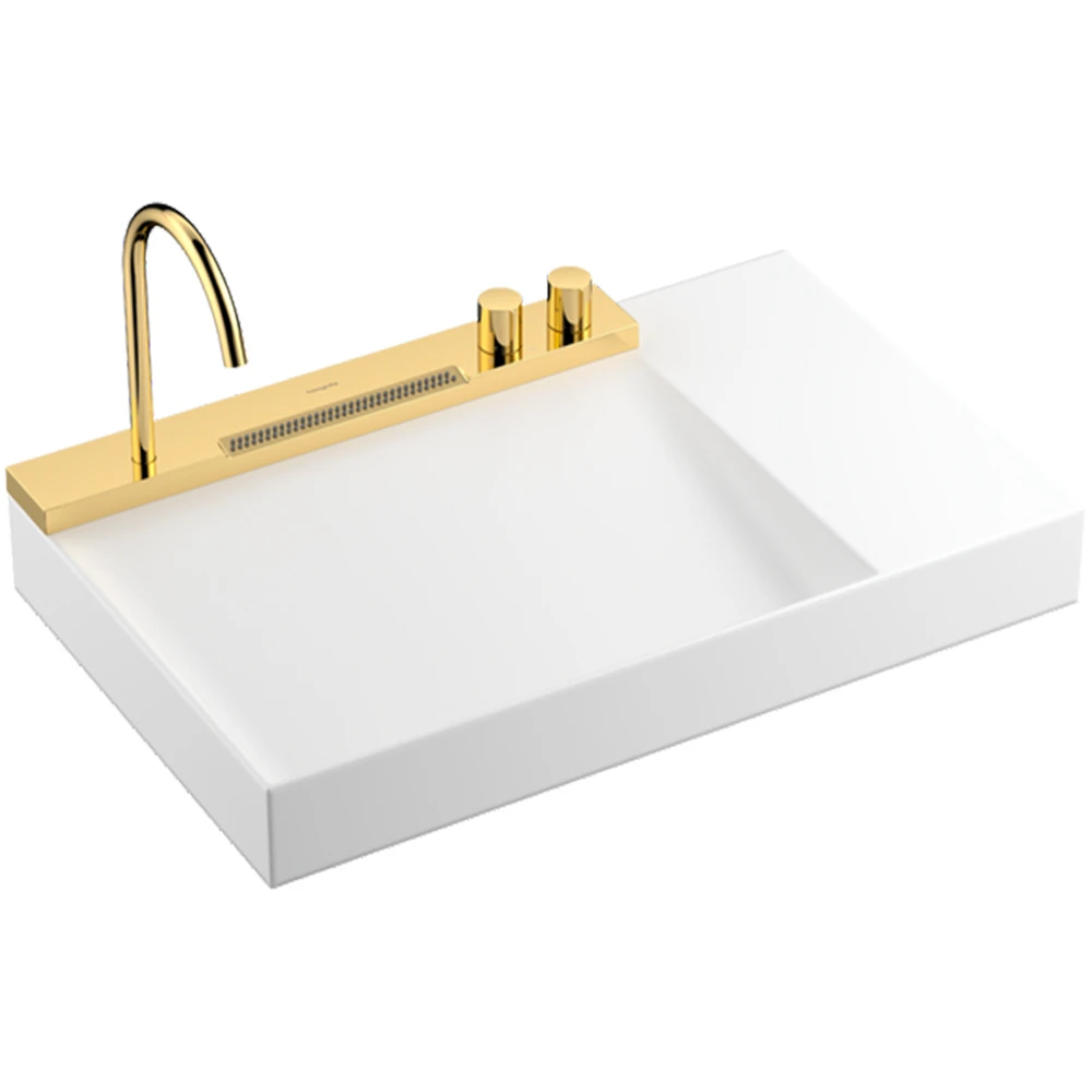 Hansgrohe Avalegra AquaUnit 78x48 Cm Bataryalı Beyaz-Parlak Altın Lavabo - 22473990