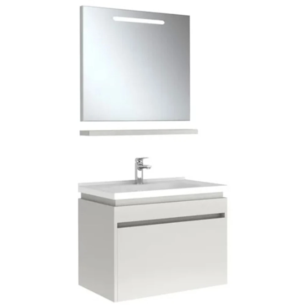 Kale Idea 2.0 80 Cm Parlak Beyaz Tek Çekmeceli Banyo Dolabı Takımı