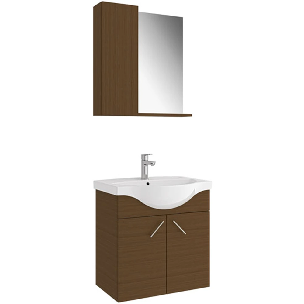 Kale Milena 65 Cm İtalyan Ceviz Banyo Dolabı Takımı