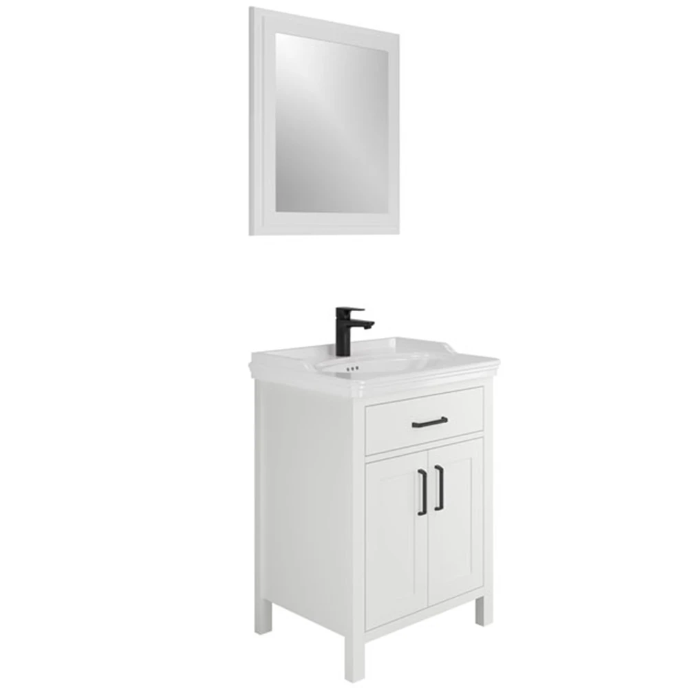 Kale Vintage 65 Cm Beyaz Banyo Dolabı Takımı