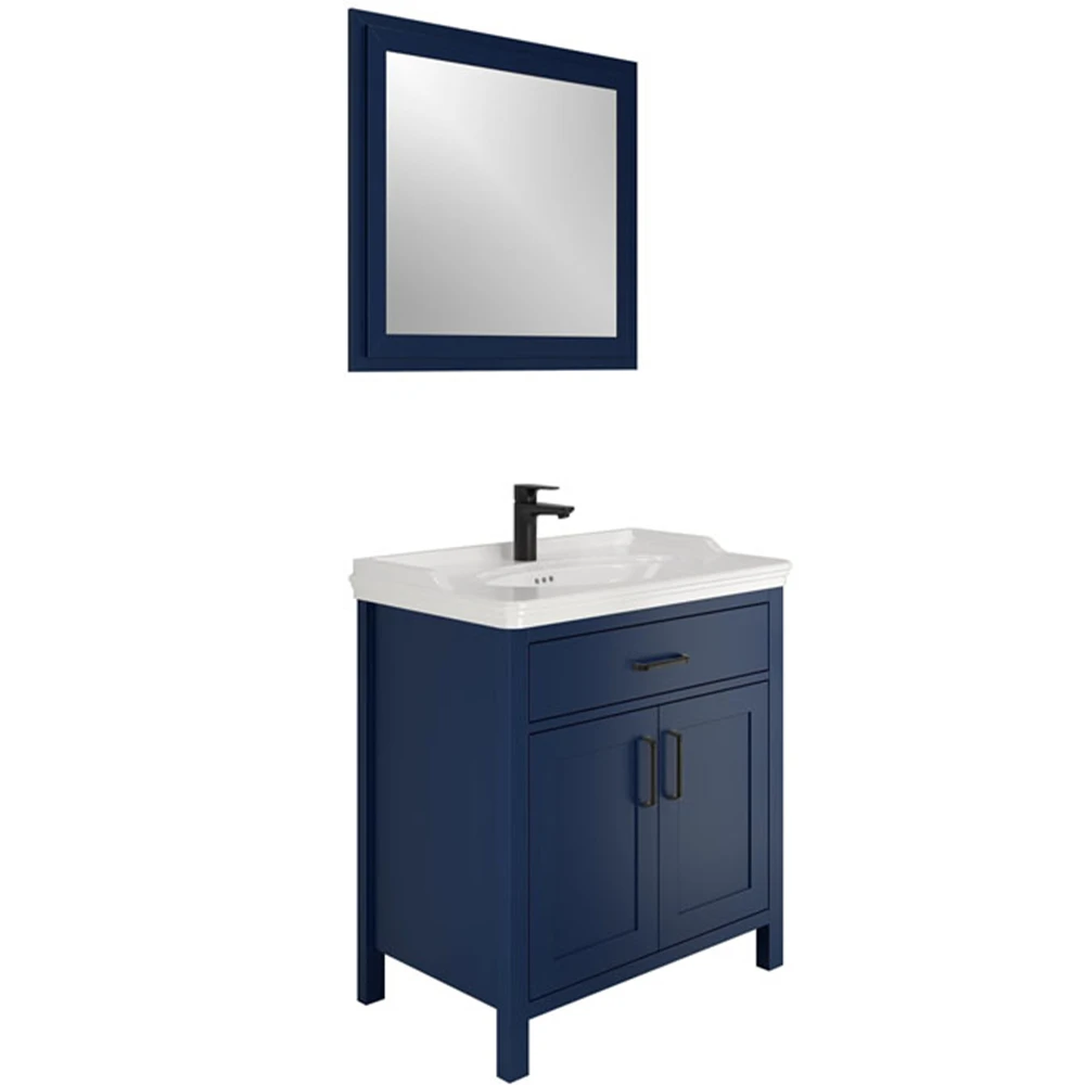 Kale Vintage 80 Cm Mavi Banyo Dolabı Takımı