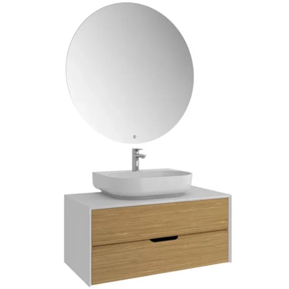 Kale Zero 2.0 100 Cm Beyaz-Meşe Banyo Dolabı Takımı