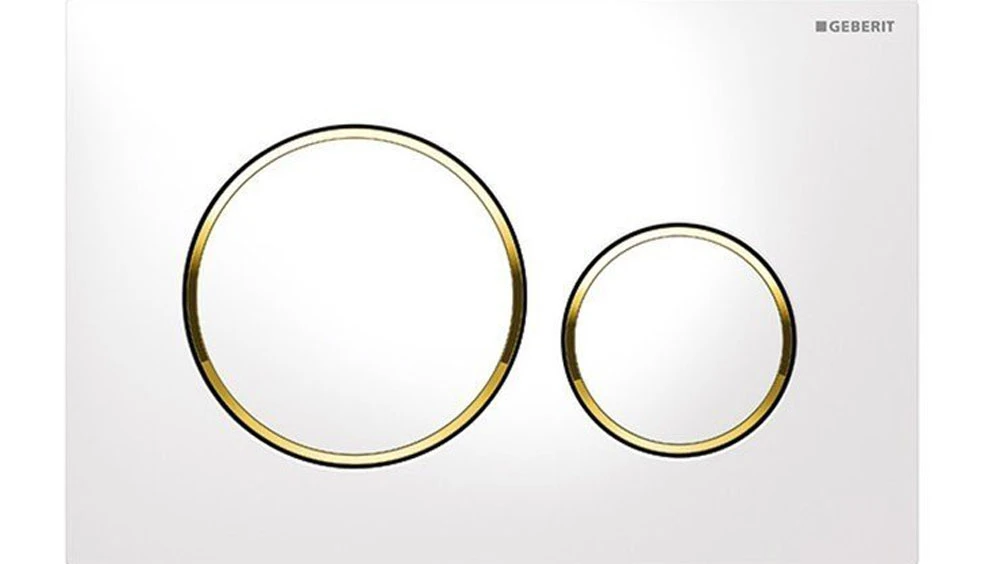 Geberit Kumanda Kapağı Sigma20 - Çift Basmalı Beyaz / Altın / Beyaz