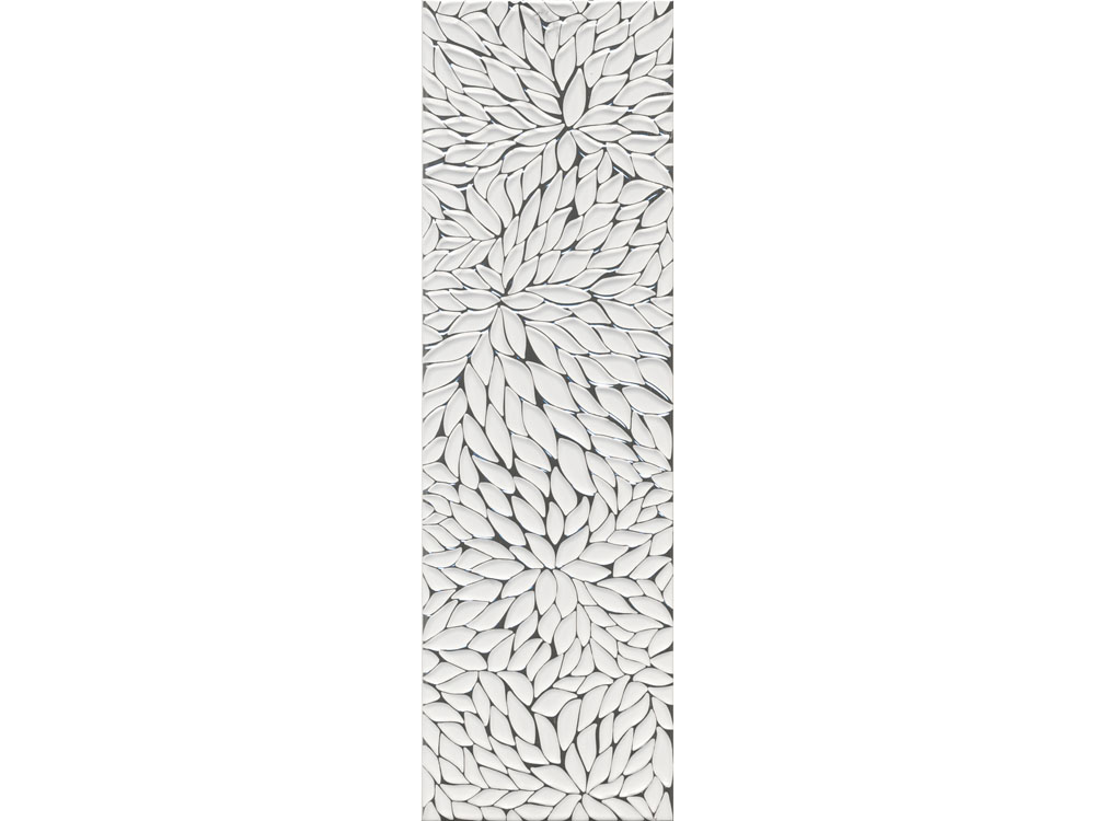 Çanakkale Seramik Dek-6049R Shiro Flower Beyaz Platin Mat Dekor Rektifiyeli X 33x110 R