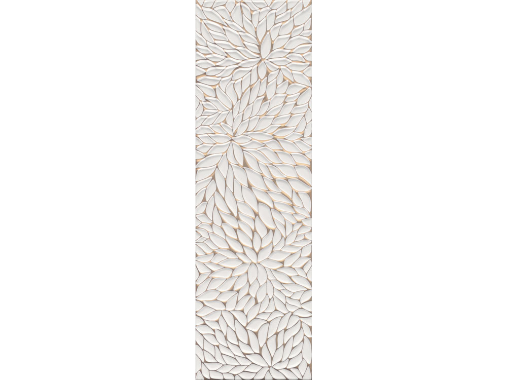 Çanakkale Seramik Dek-6050R Shiro Flower Beyaz Altın Mat Rektifiyeli X 33x110 R