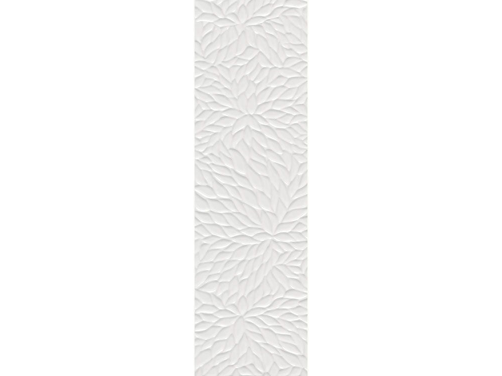 Çanakkale Seramik Rp-6954R Shiro Flower Beyaz Parlak Rektifiyeli X 33x110 R
