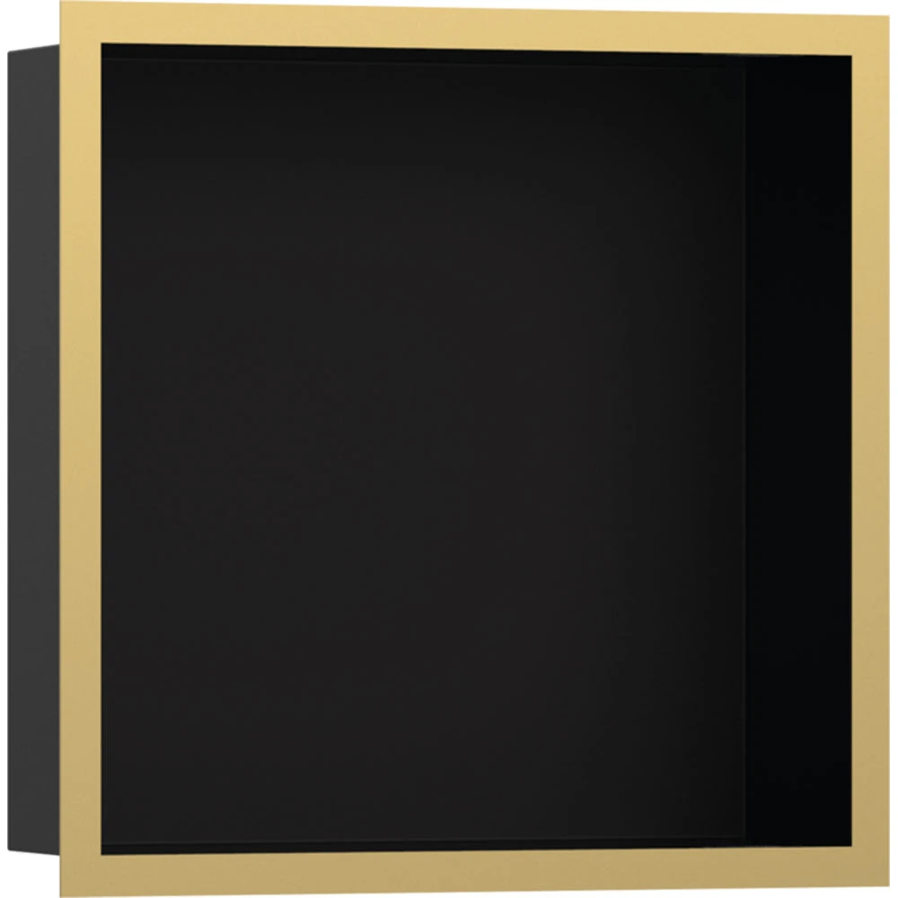 Hansgrohe XtraStoris Individual 30x30x10 Cm Parlak Altın Çerçeveli Mat Siyah Duvar Nişi