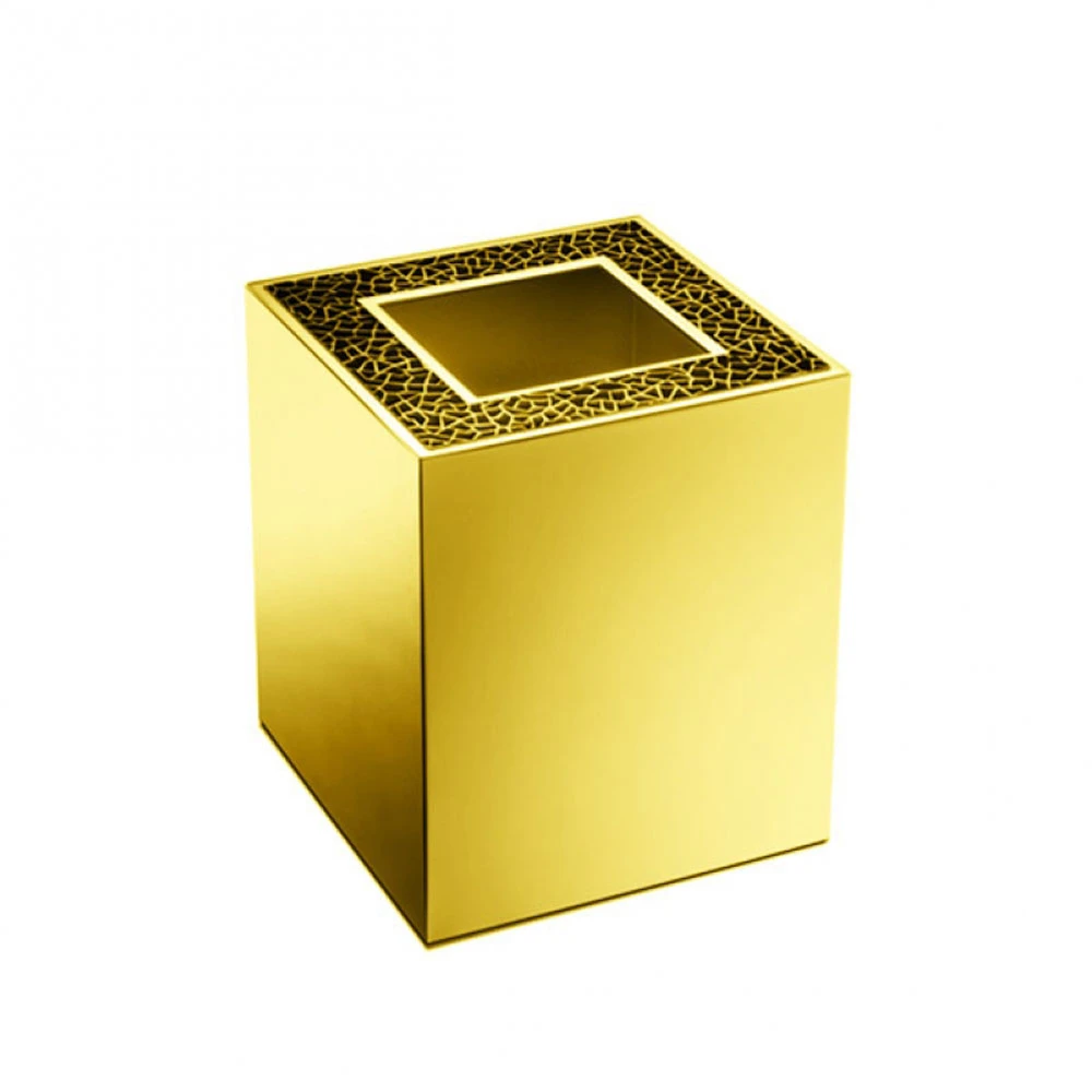 Windisch Gaudi Square Altın-Renkli Çemberli Çöp Kovası Hemen Al
