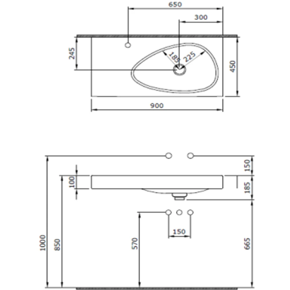 Bocchi Etna Mat Buz Mavisi 90 Cm Delikli Etajerli Lavabo Hemen Al