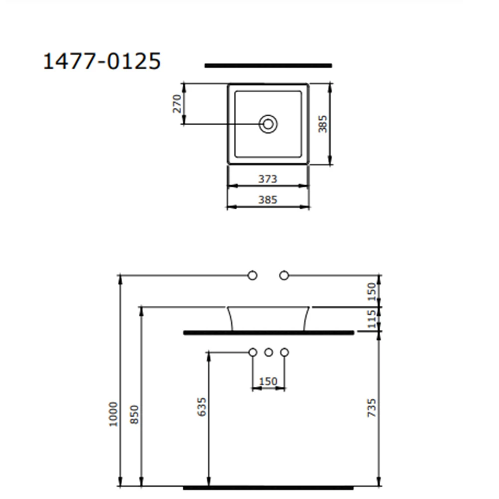 Bocchi Sottile Slim Line 38 x 38 Cm Mat Gri Kare Tezgah Üstü Lavabo Hemen Al