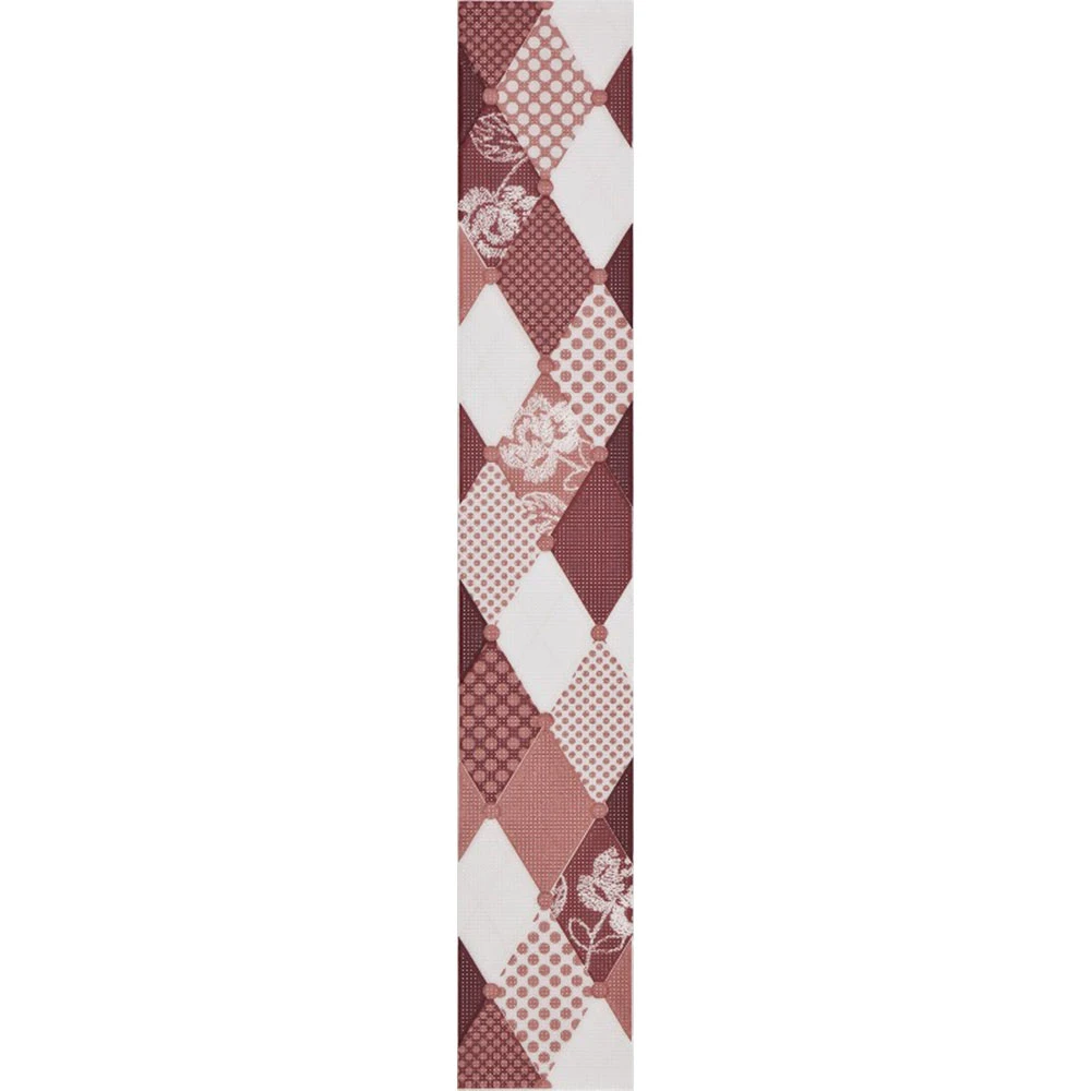 Çanakkale Seramik Cam-2405 Laura Tekstil Bordür Kırmızı 6,5x40