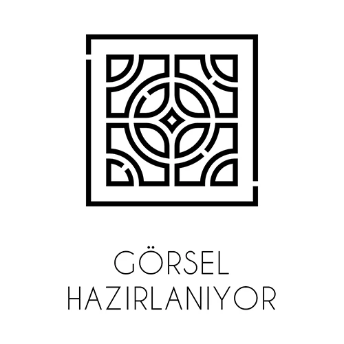 Çanakkale Seramik Cam-9022 Lineart Daire Uzun Bordür Bej-Kahve 8x33