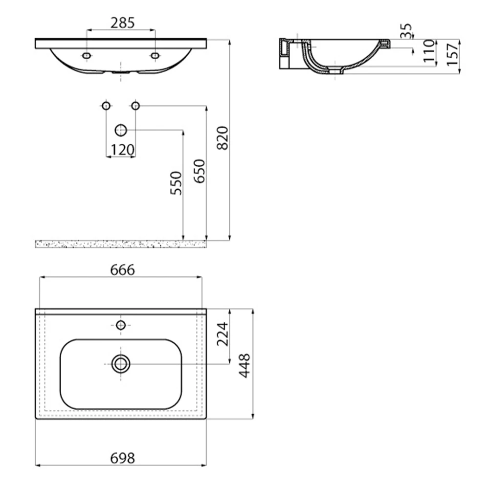 Creavit İdeal 70 Cm Etajerli Lavabo Hemen Al