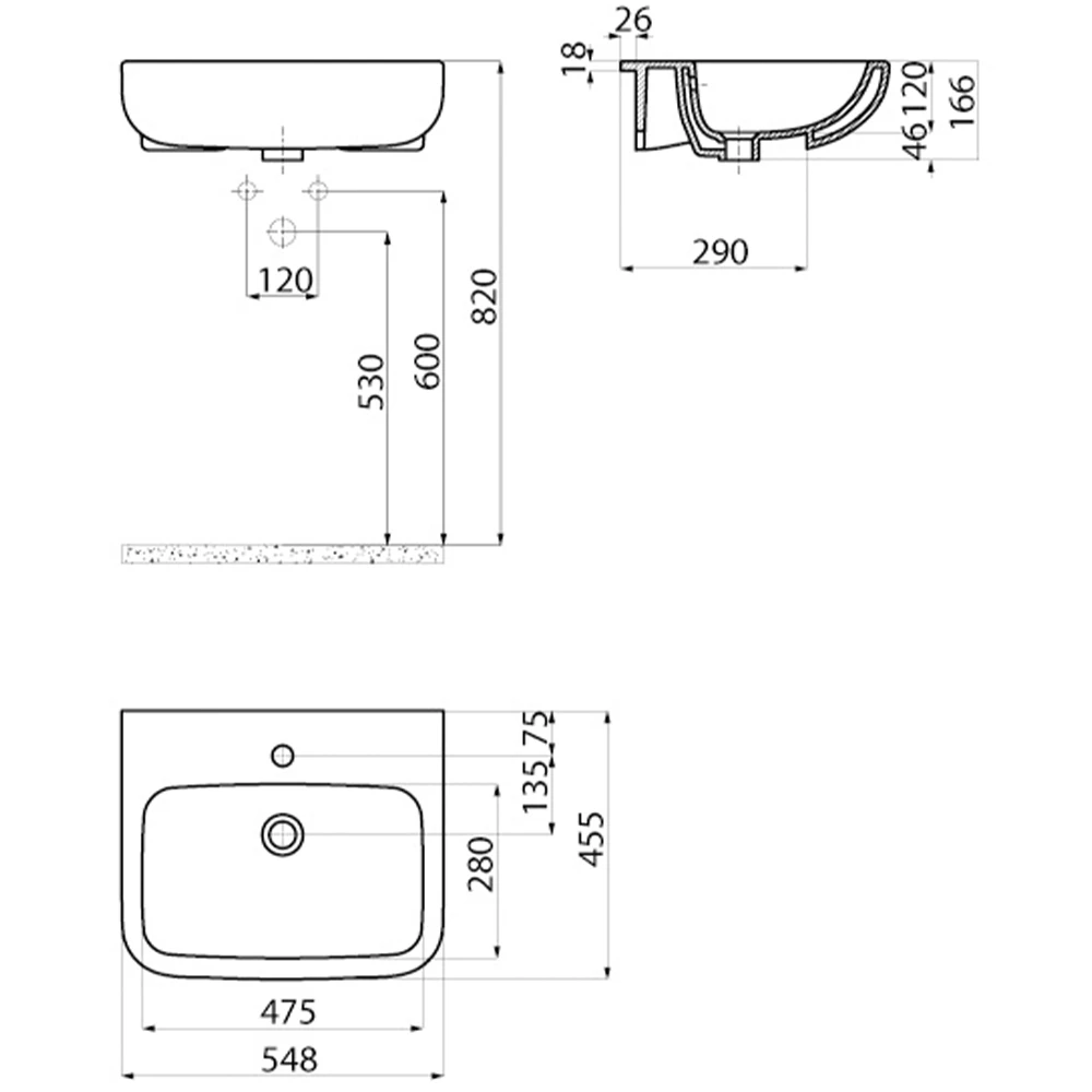 Creavit Ness 55 Cm Yarım Tezgah Lavabo Hemen Al