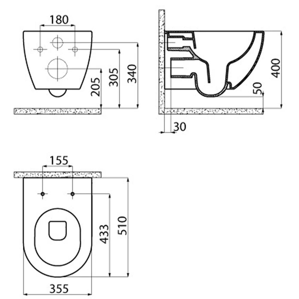 Creavit Rim-Off Taharet Musluk Entegreli Asma Klozet - FE322-34CB00E-0001 Hemen Al