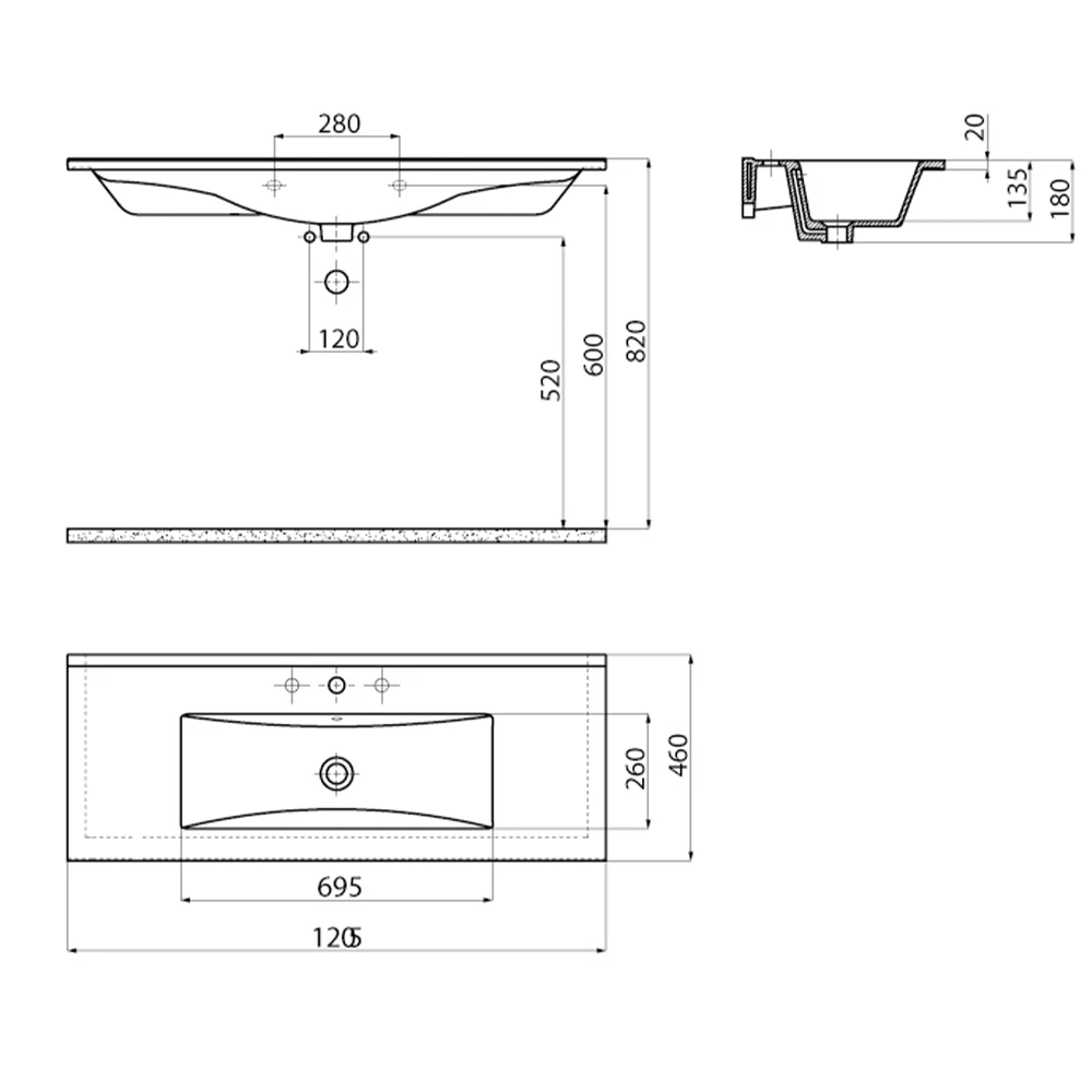 Creavit Su 120 Cm Etajerli Lavabo Hemen Al