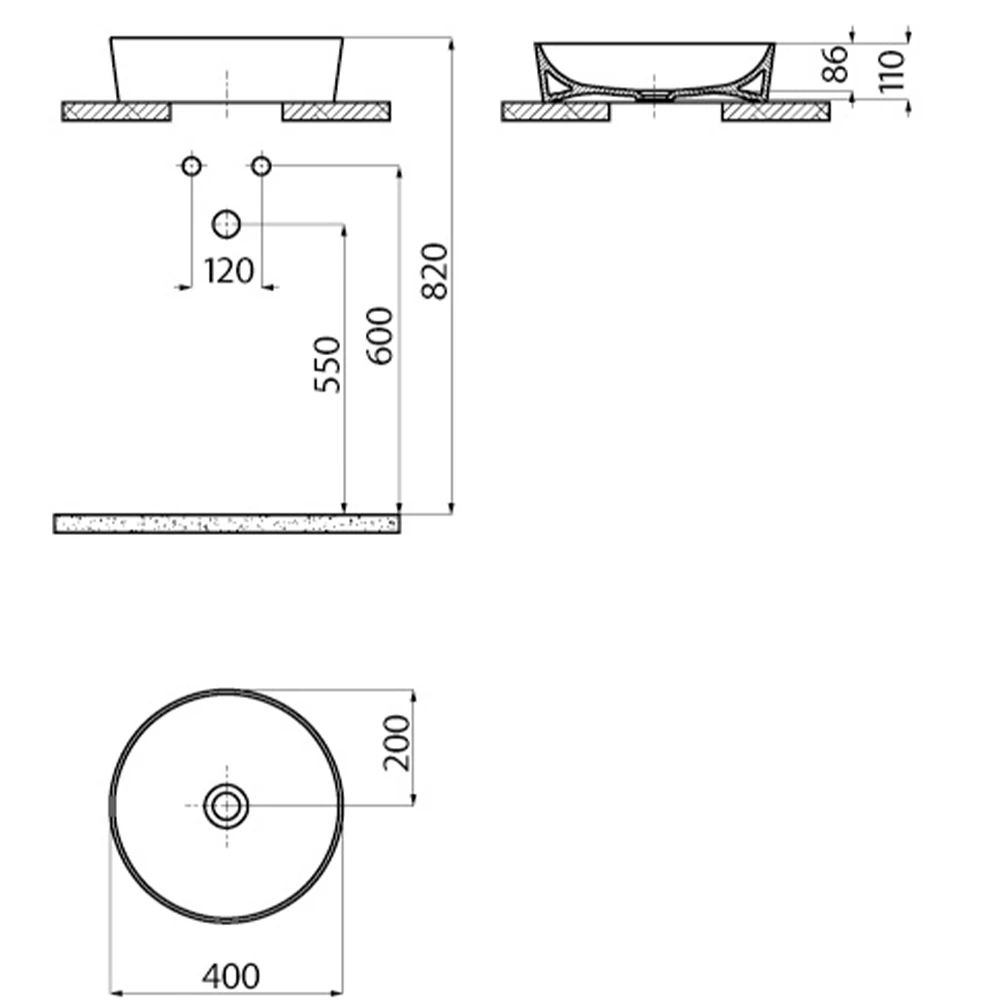 Creavit Ultra 40 Cm Yuvarlak Çanak Lavabo Hemen Al