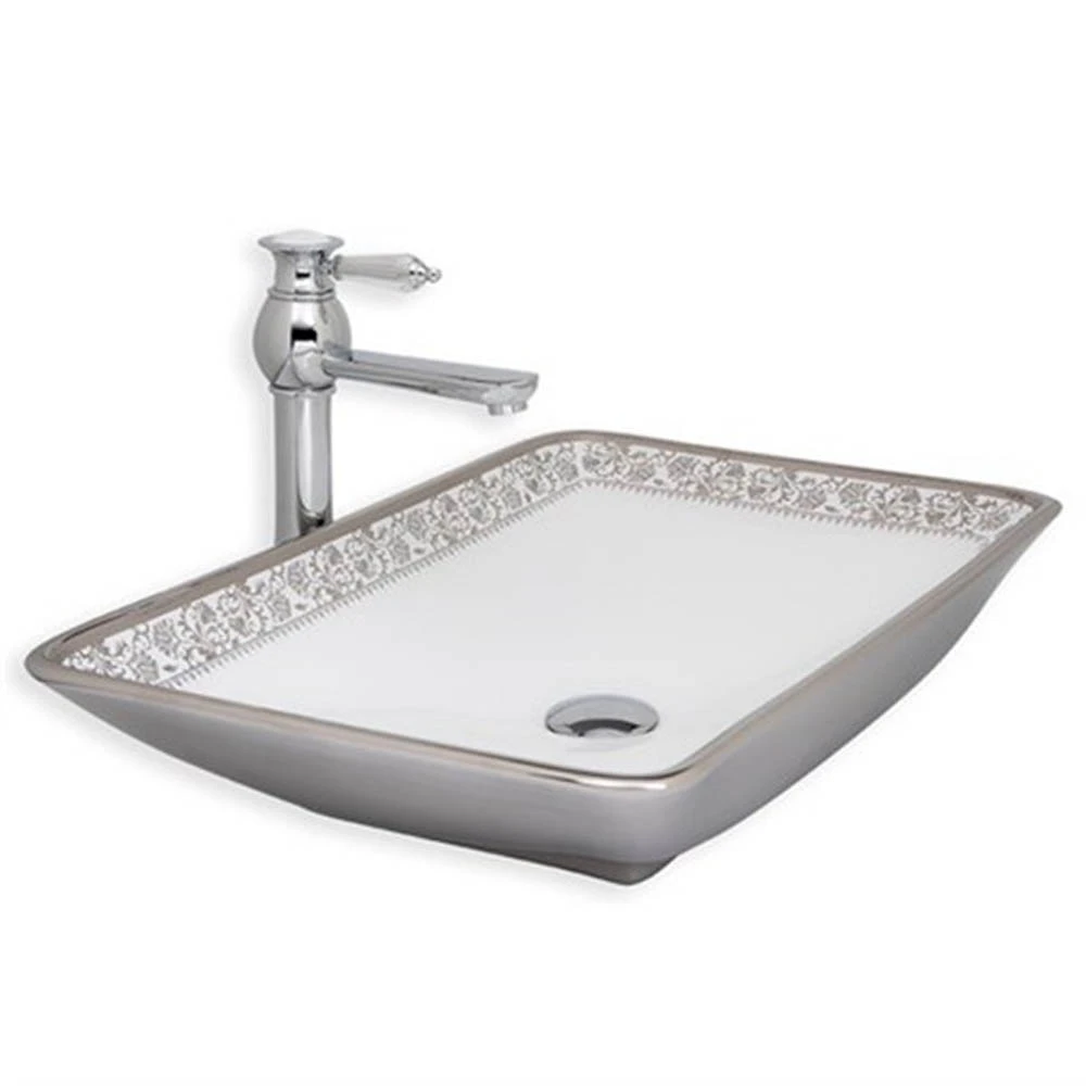 Lena E-8221 Gümüş Beyaz Tezgah Üstü Lavabo