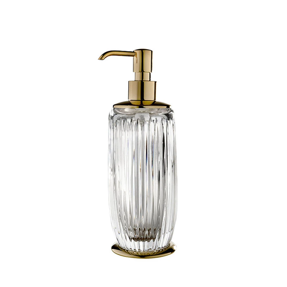 3sc Elegance Şeffaf Cam-Altın Tezgah Üstü Sıvı Sabunluk