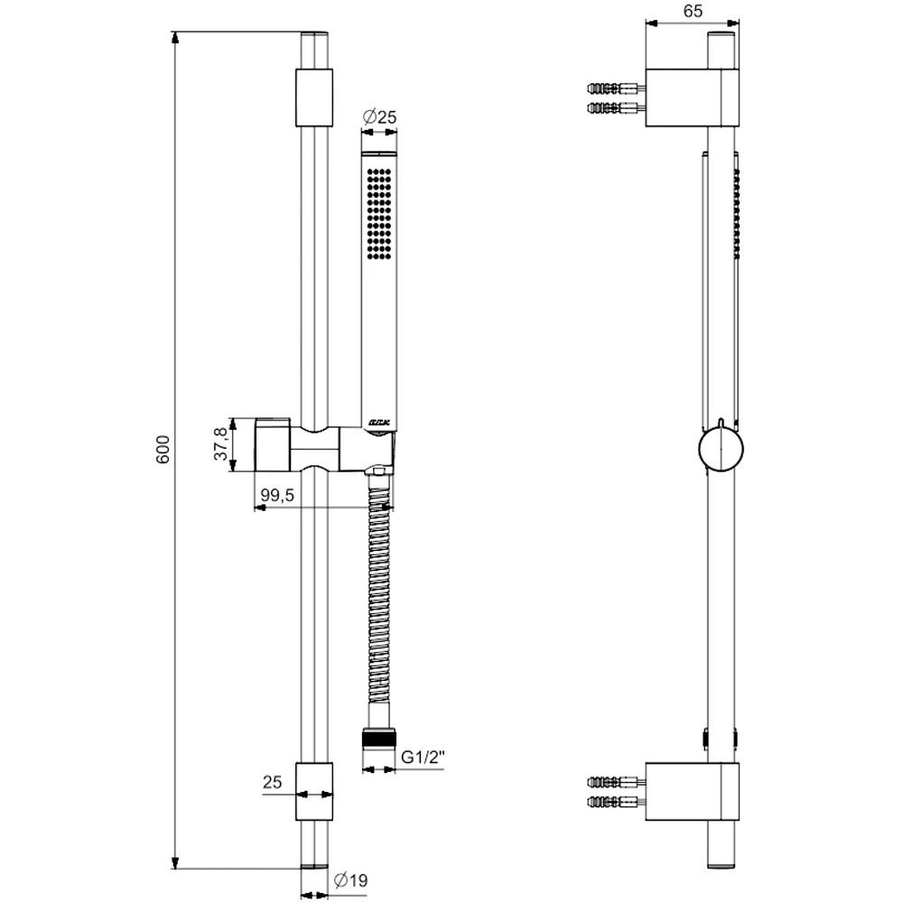 Eca Life 1 Fonksiyonlu Mat Siyah Sürgülü Duş Takımı - 102146778C1 Hemen Al
