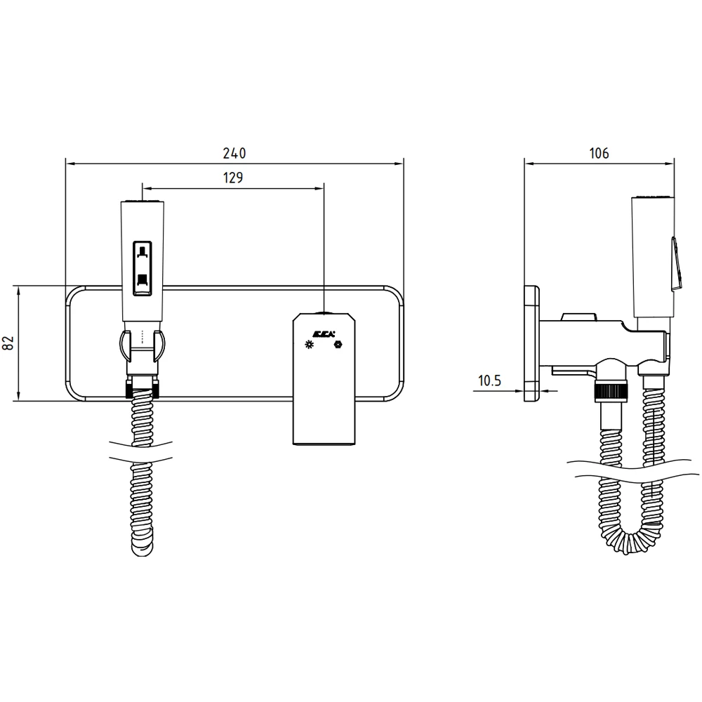 Eca Tiera El Duşlu Mat Siyah Ankastre Taharet Bataryası - 102167005C1-KE Hemen Al