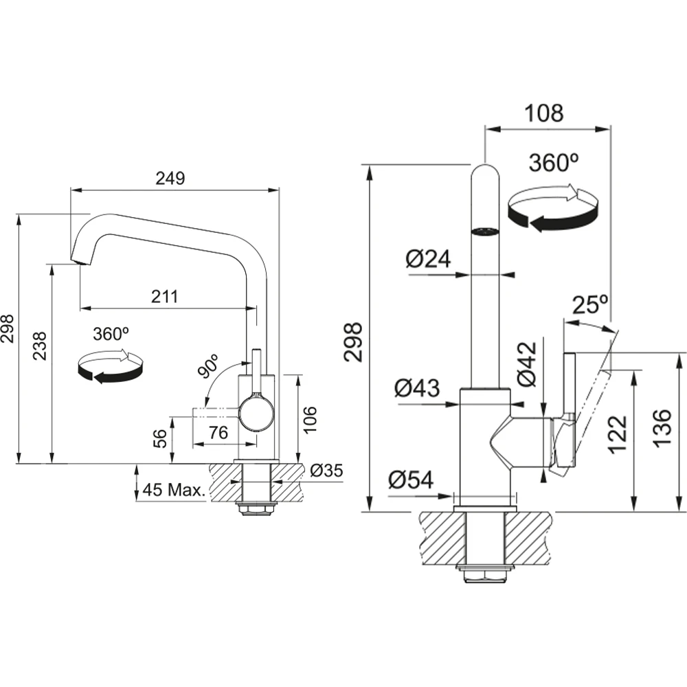 Franke Lina U Döner Başlıklı Eviye Armatürü Hemen Al