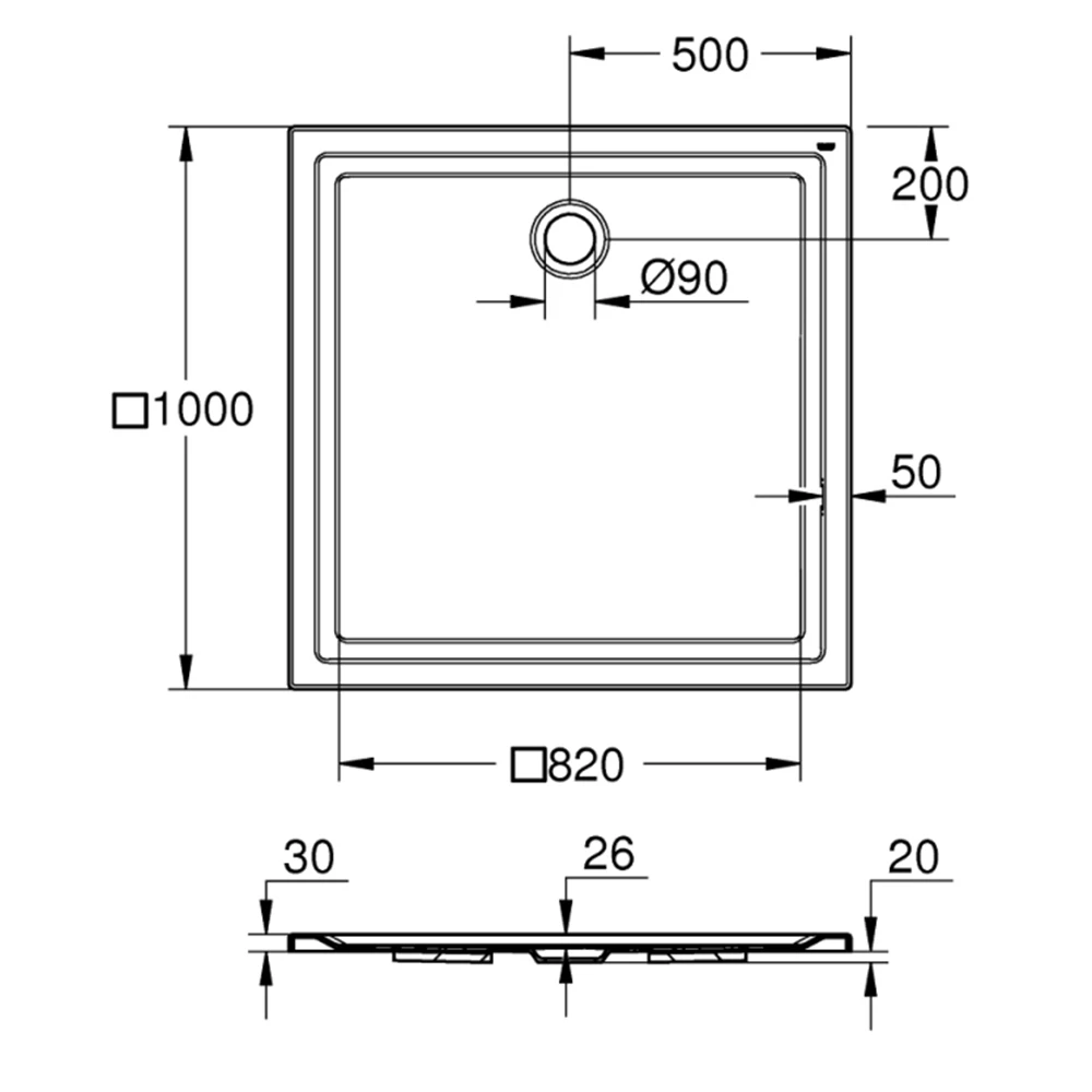 Grohe 100x100 Cm Akrilik Kare Duş Teknesi - 39300000 Hemen Al