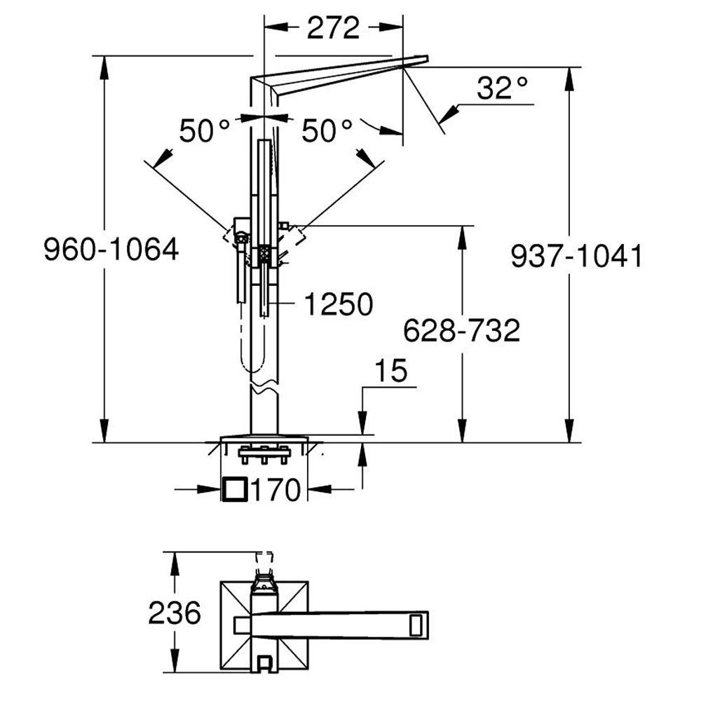 Grohe Allure Brilliant Private Collection Yerden Küvet Bataryası - 24422000 Hemen Al