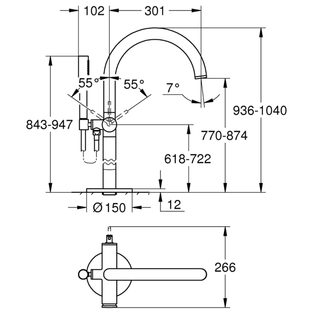 Grohe Atrio Tek Kumandalı Yerden Küvet Bataryası - 32653003 Hemen Al