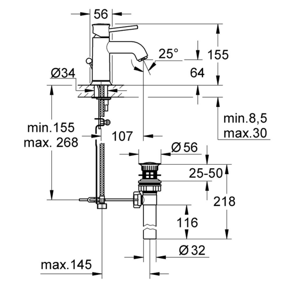 Grohe BauClassic Tek Kumandalı Lavabo Bataryası - 32862000 Hemen Al