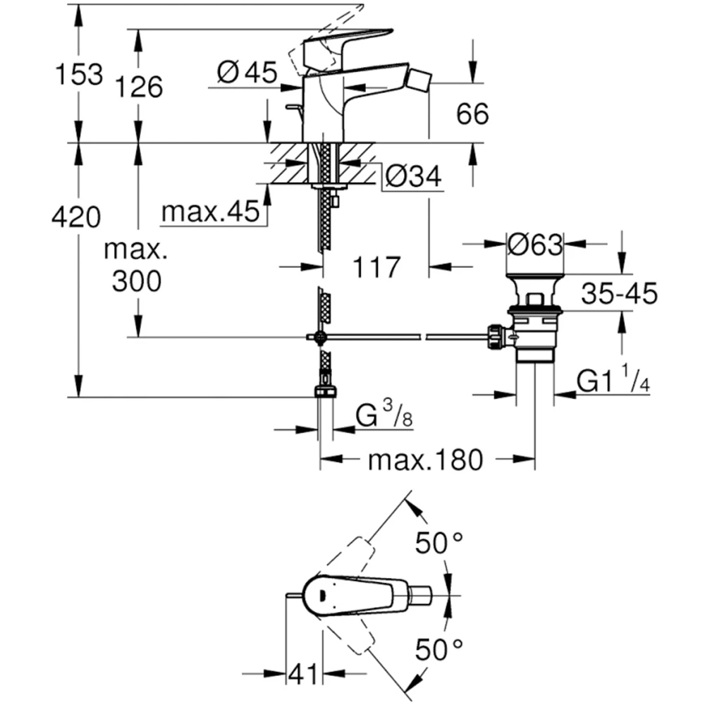 Grohe BauEdge 2020 Tek Kumandalı Bide Bataryası - 23331001 Hemen Al