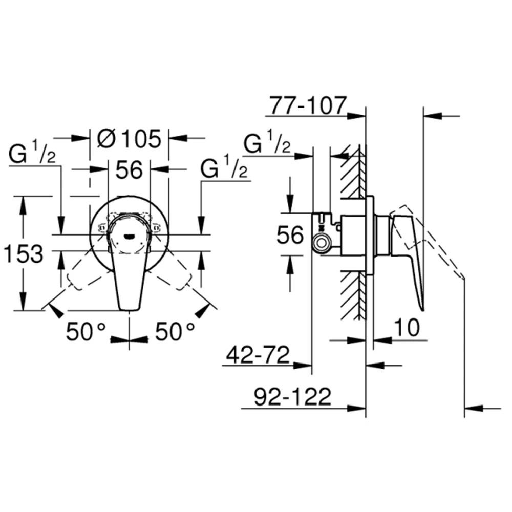 Grohe BauEdge 2020 Tek Kumandalı Duş Bataryası - 29040001 Hemen Al