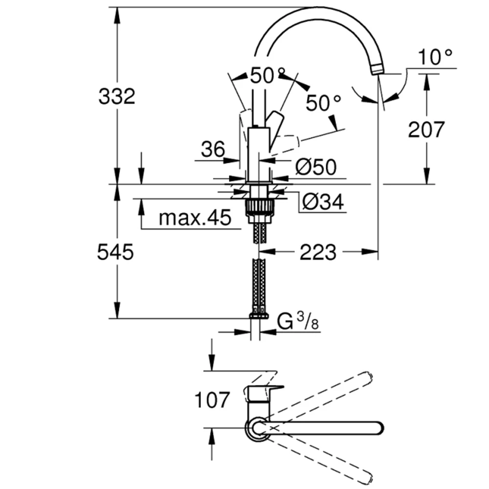 Grohe BauEdge 2020 Tek Kumandalı Eviye Bataryası - 31367001 Hemen Al